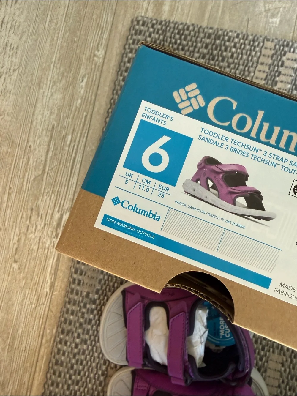 NIB Columbia toddler techsun Velcro Strap Sandals